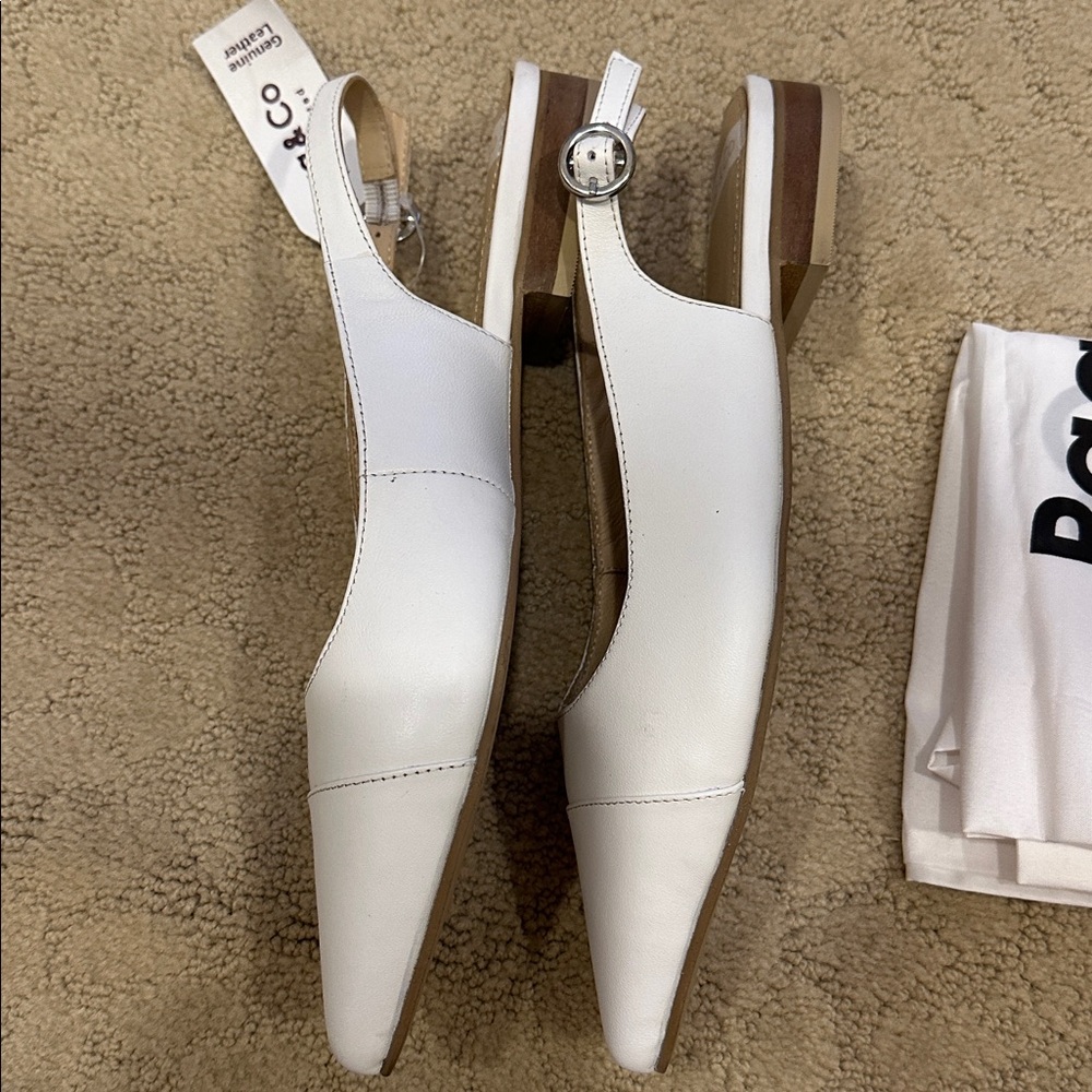 New Rag & Co White Leather Slingback Women Shoes. Size 8. - Picture 5 of 9